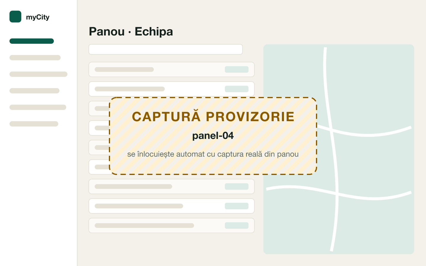 Pagina Echipa din panou: trei persoane, categoriile fiecăreia și opțiunea „Copiază categoriile de la…”.